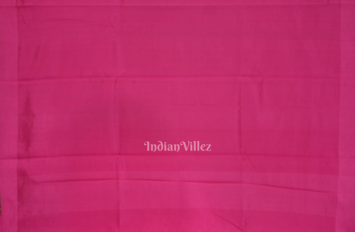 Rani Pink Pure Katan Banarasi Silk Saree With Elephant Motif