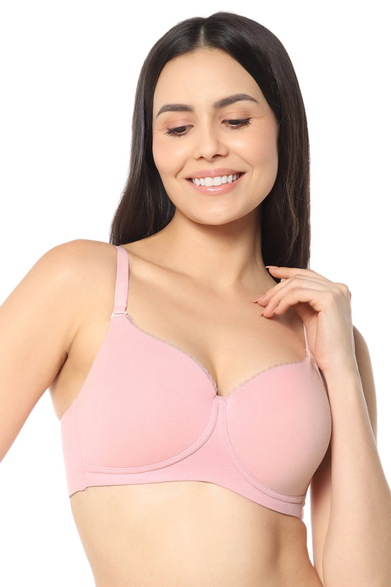 Signature Cotton Padded & Wirefree Bra - Pink Nectar