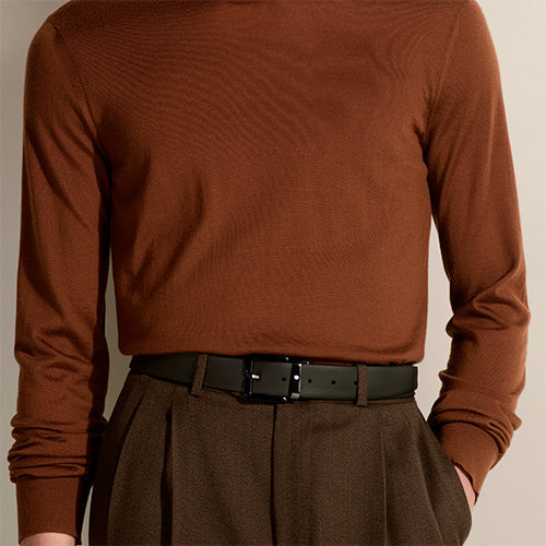 Mont Blanc, Black 35 mm leather belt