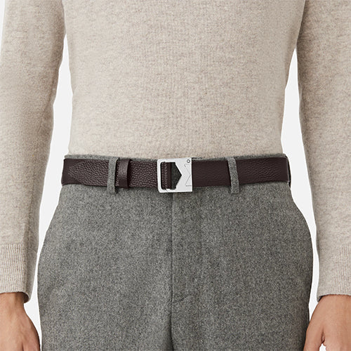 Mont Blanc, M buckle sfumato brown 35 mm leather belt