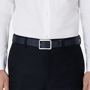 Mont Blanc, Blue/black 35 mm reversible leather belt