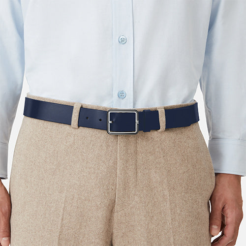 Mont Blanc, Blue/grey 35 mm reversible leather belt