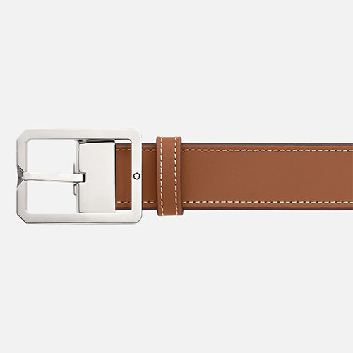 Mont Blanc, Tan/Grey 35 mm reversible leather belt