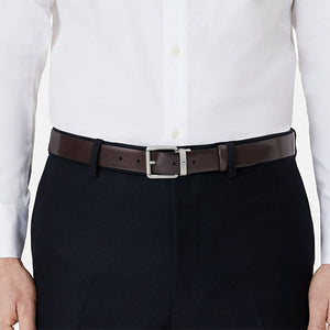 Mont Blanc, Brushed brown 30 mm leather belt