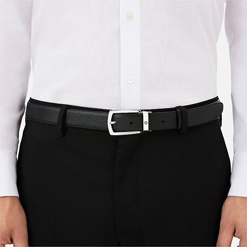 Mont Blanc, Black 30 mm leather belt