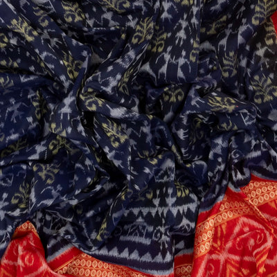 Violet Handloom Orissa Cotton Saree With Tie & Dye Tribal Motifs