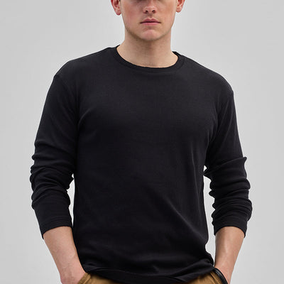 Black Textured Sweatshirt