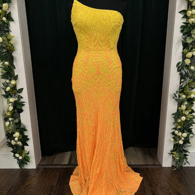 Sequin Fitted One Shoulder Gown by Jovani 06469