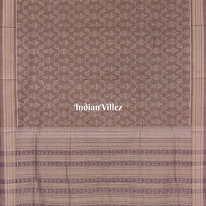 Tortilla Brown Sambalpuri Ikat Natural Dyed Silk Saree