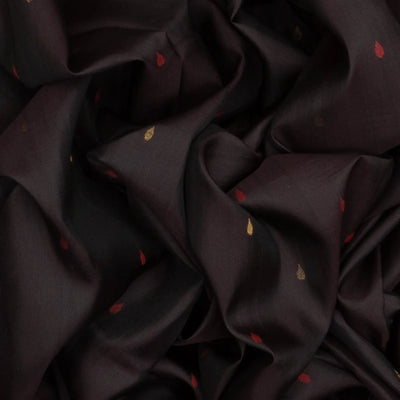 Black Handloom Uppada Silk Saree With Droplet Buttas