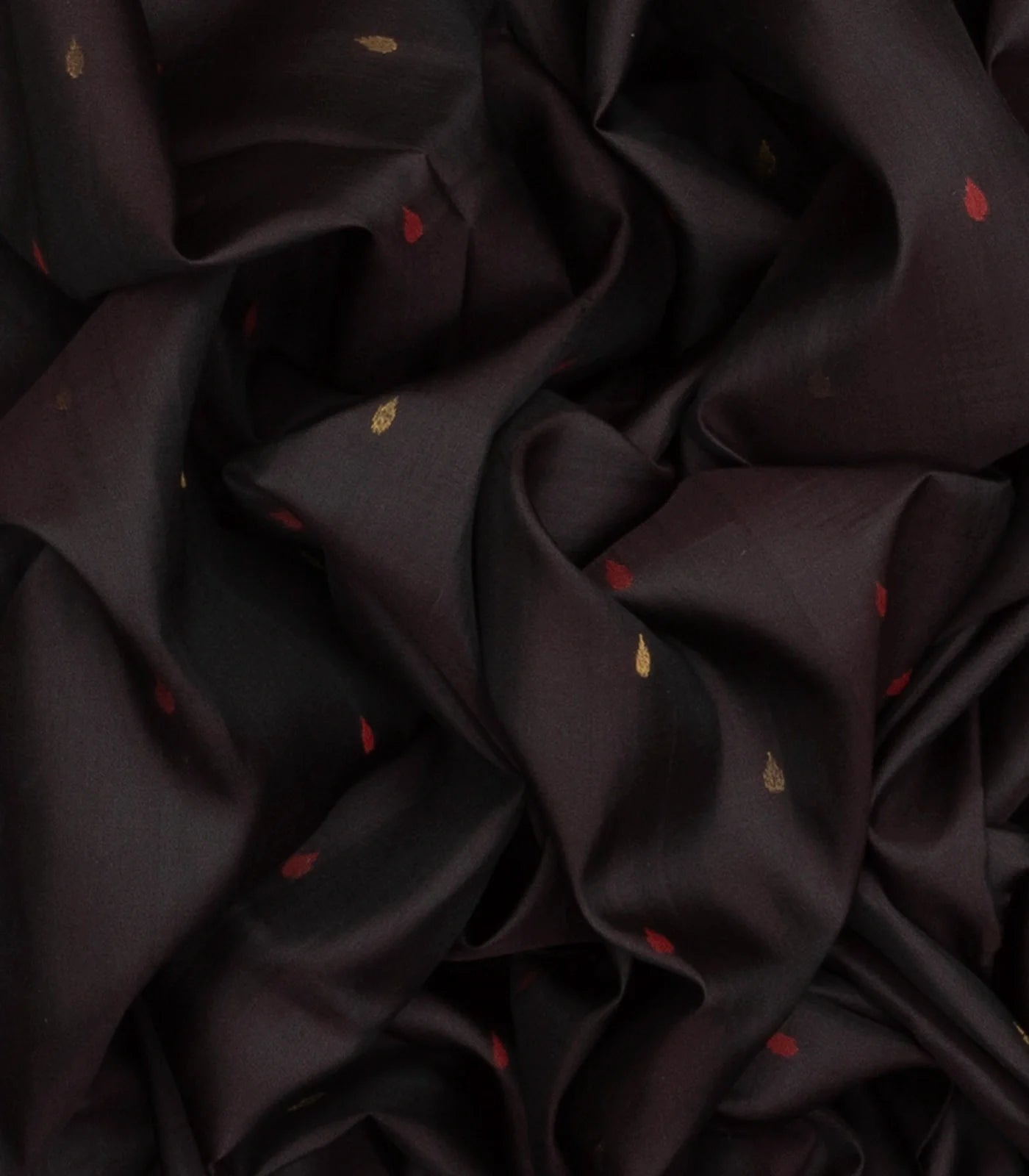 Black Handloom Uppada Silk Saree With Droplet Buttas