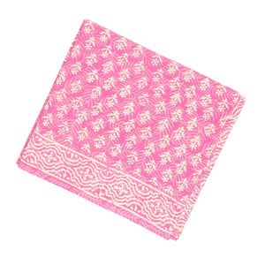 BubbleGum Pink Woven Jaipur Cotton Saree Printed With Floral  Motifs