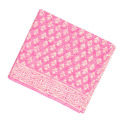 BubbleGum Pink Woven Jaipur Cotton Saree Printed With Floral  Motifs