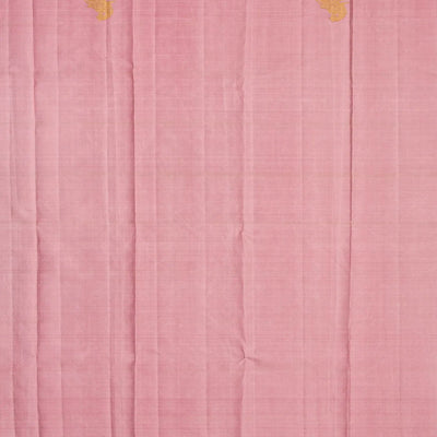 Lavender Handloom Kanchipuram Silk Saree With Checks