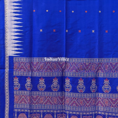 Royal Blue Bomkai Sambalpuri Silk Saree