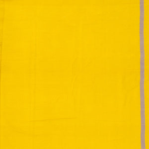 Yellow Handloom Bhujodi Cotton Saree With Arrow Buttas