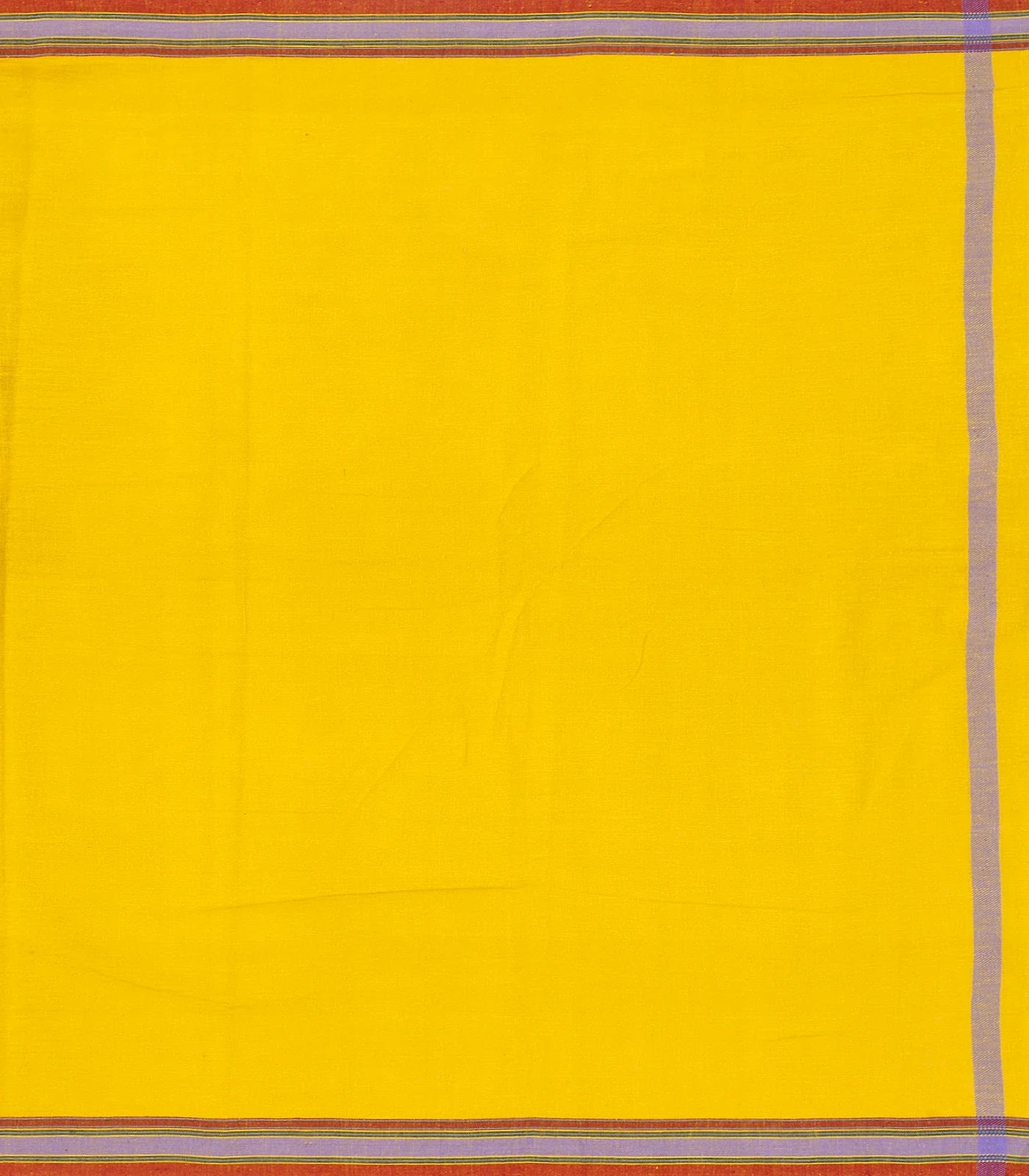 Yellow Handloom Bhujodi Cotton Saree With Arrow Buttas