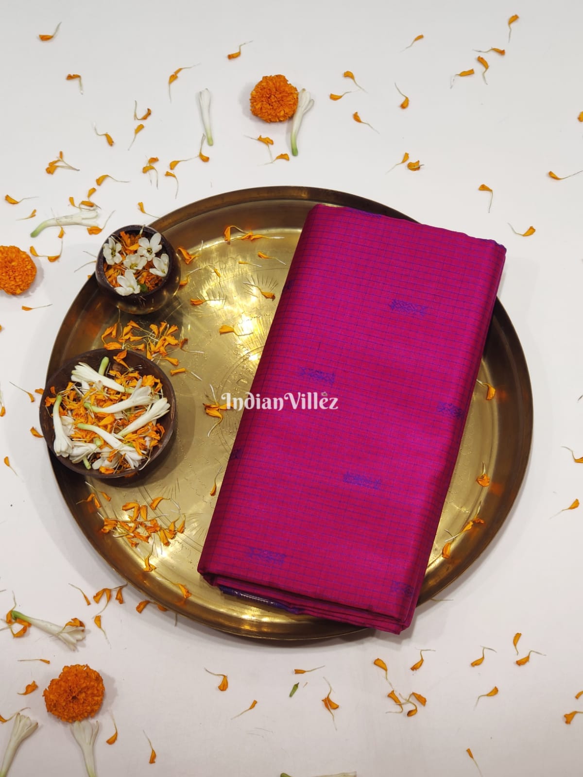 Dark Pink Sachipar Sambalpuri Handloom Tussar Silk Saree