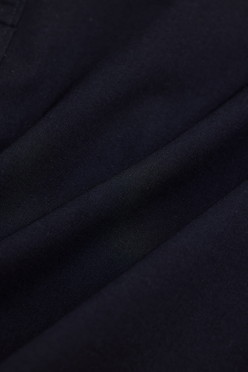 Black Solid Oxford Shirt