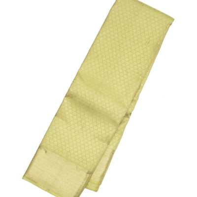 Light Green Handloom Kanchipuram Silk Saree With Floral Motifs