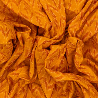 Mustard Orissa Cotton Saree With Tie & Dye And Floral Motifs