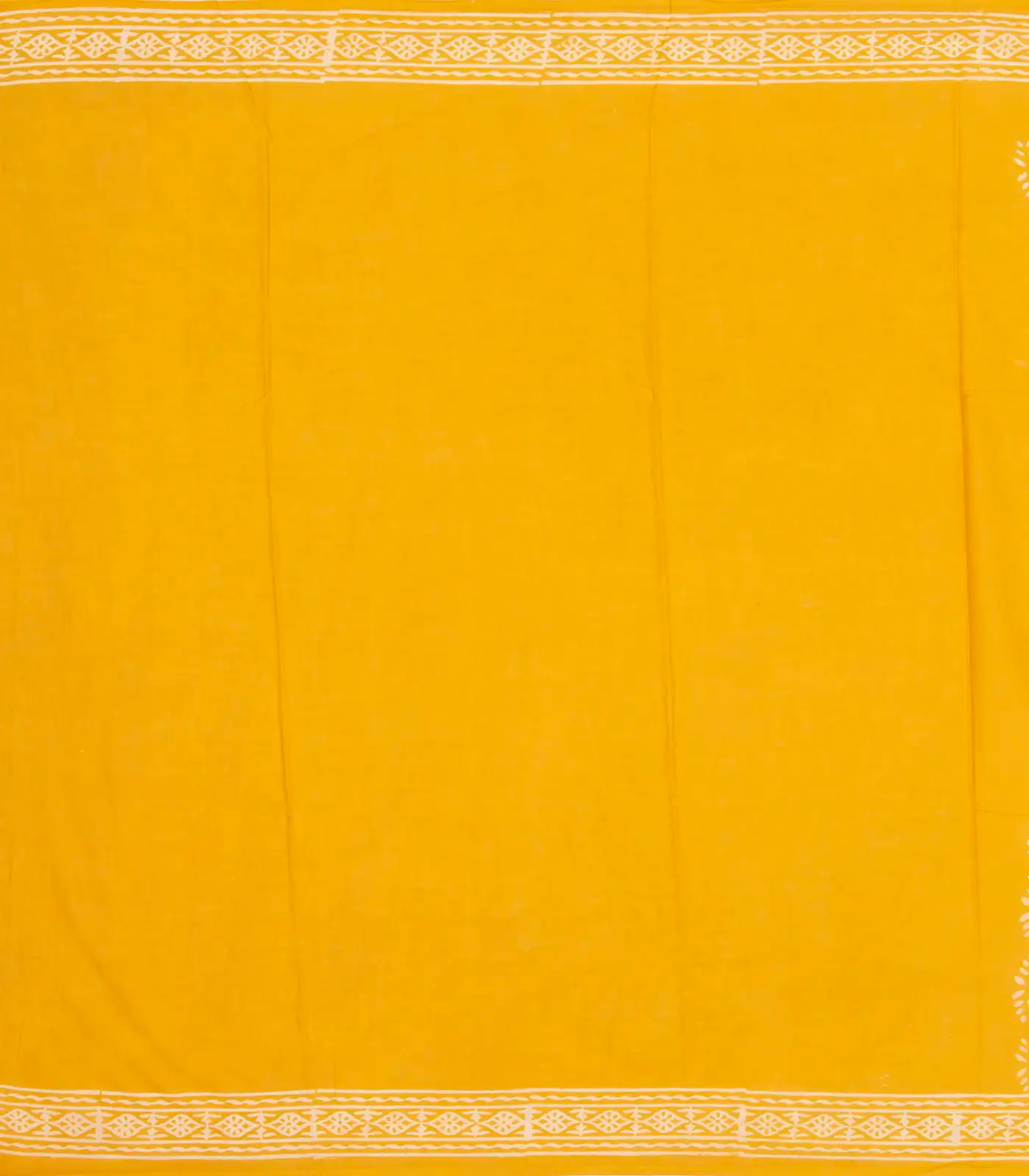 Mustard Woven Jaipur Cotton Saree Printed With Flower Motifs