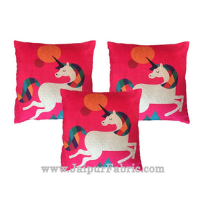 Jute Cushion Cover Digital Unicorn