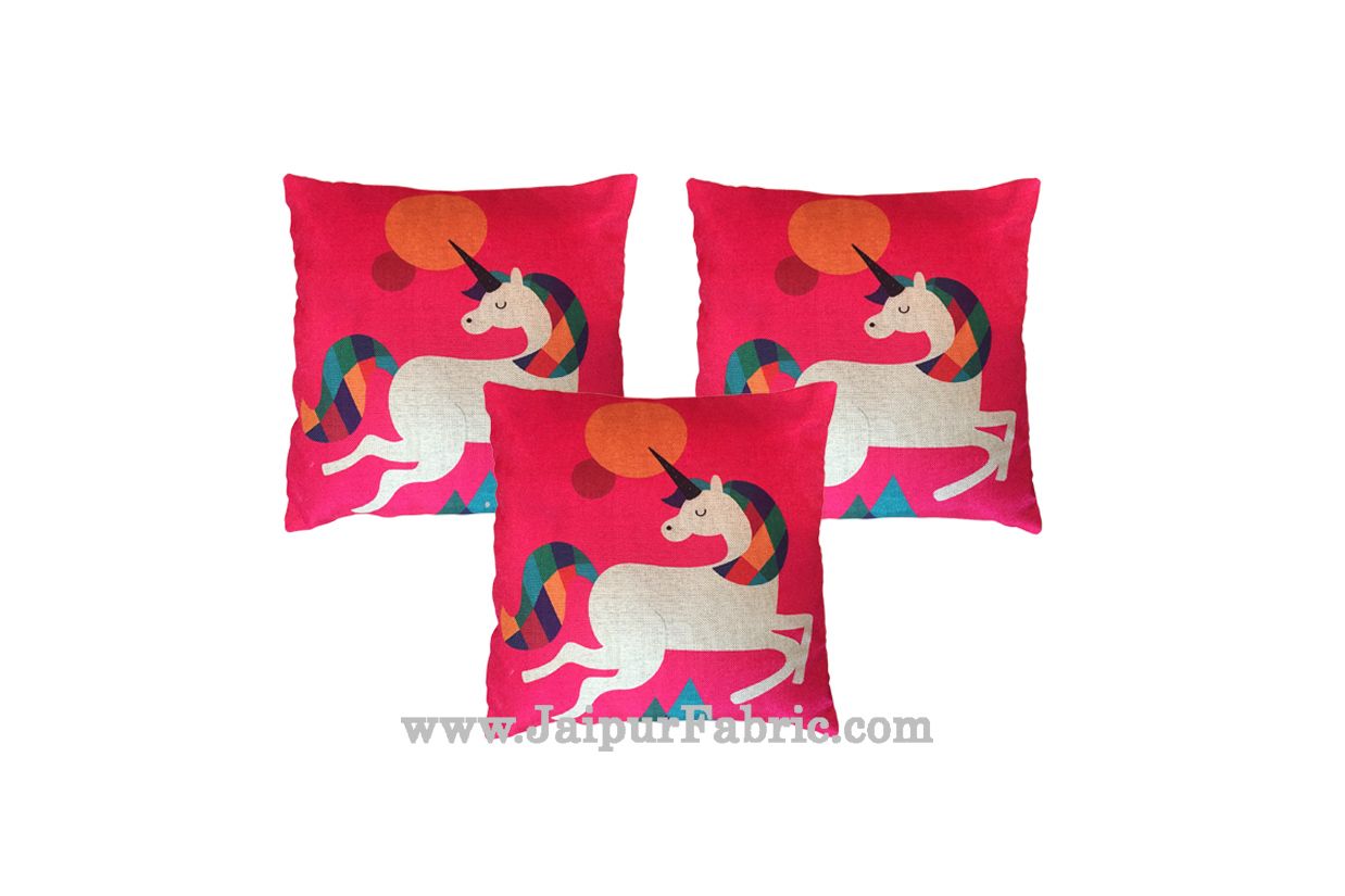 Jute Cushion Cover Digital Unicorn