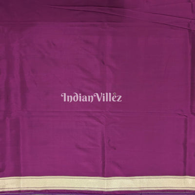 Purple Handwoven Banarasi Katan Silk Saree with Kashi Ghat Weaves