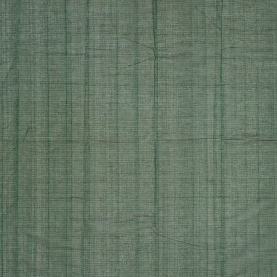 Bottle Green Handloom Kanchi Cotton Saree With Checks & Zari Buttas