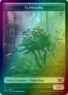 Angel Token (03) // Saproling Token (17) [Double Masters 2022: Tokens] [Foil]