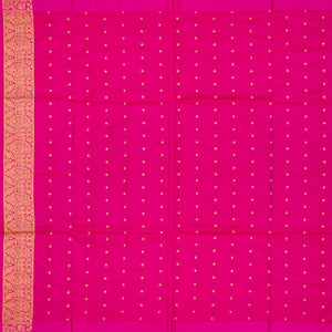 Rust Handloom Banarasi Silk Saree With Floral Buttas