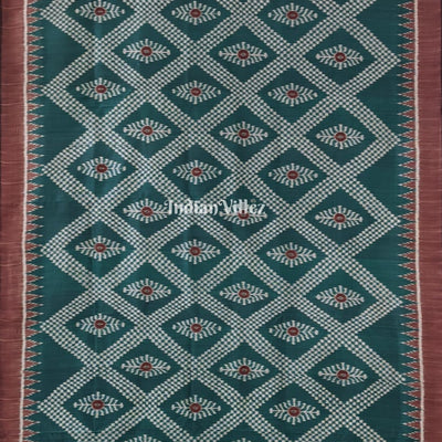 Bottle Green Tarabali Odisha Ikat Contemporary Silk Saree