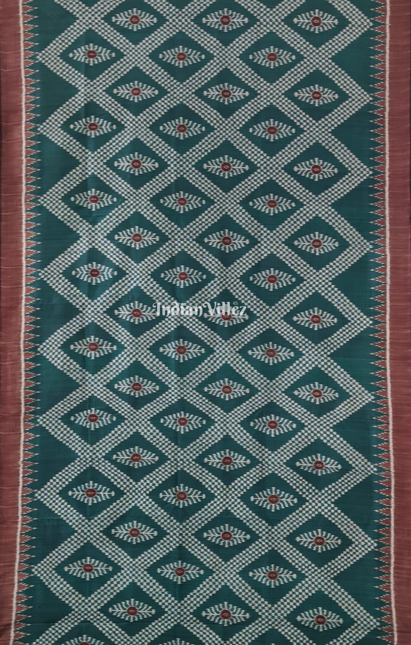 Bottle Green Tarabali Odisha Ikat Contemporary Silk Saree