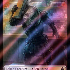 Alien Rhino Token (35) // Alien Salamander Token (48) [Universes Beyond: Doctor Who: Tokens] [Surge Foil]