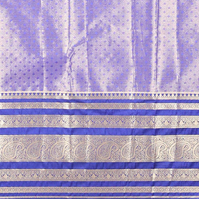 Cream Semi banaras tissue saree with contrast traditional zari border & pallu of intricate design