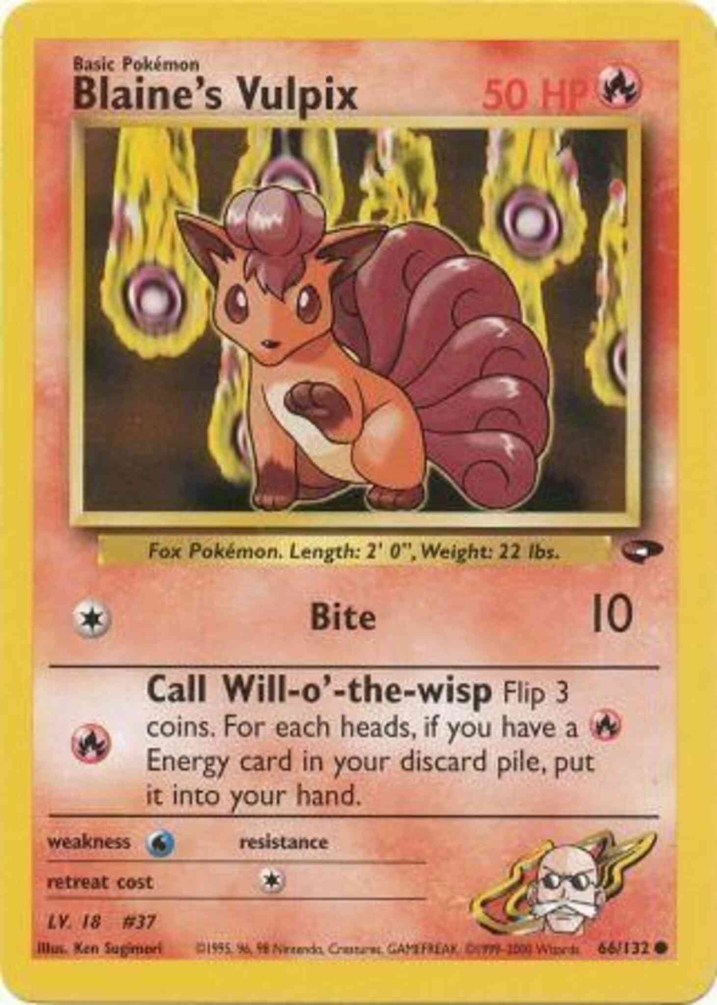 Blaine's Vulpix - 66/132 - Common - Unlimited [gym2U-66] [Non-Holo]