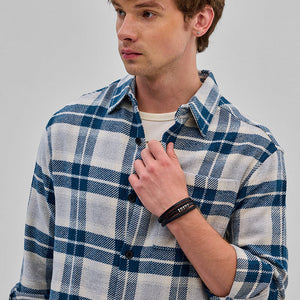 Blue Flannel Checks Overshirt