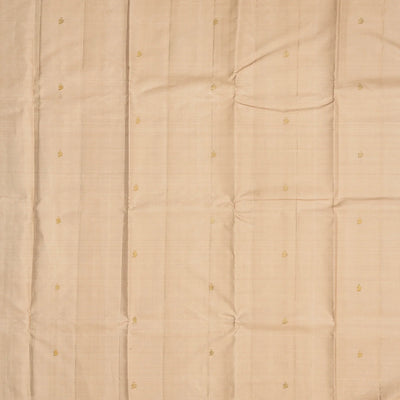 Bubblegum Pink Handloom Kanchipuram Silk Saree With Stripes And Buttas