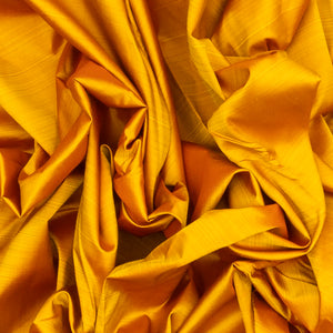 Mustard Handloom Kanchipuram Korvai Silk Saree With Green Border