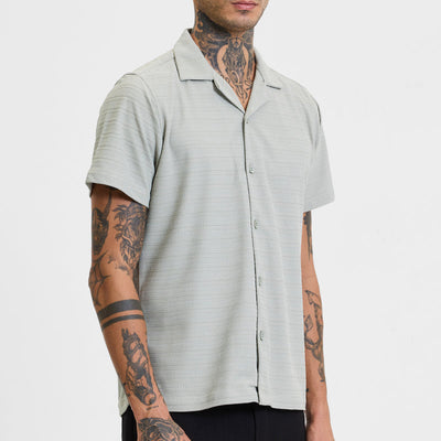Light Grey Stripes Box Fit Shirt