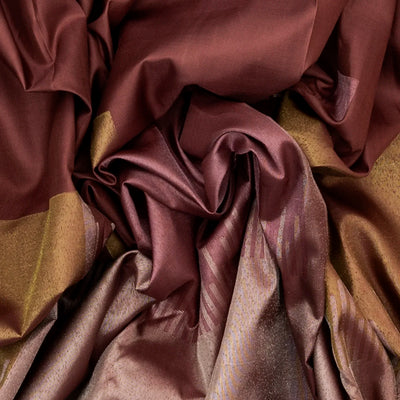 Chestnut Pink Handloom Kanchipuram Silk Saree With Square Buttas