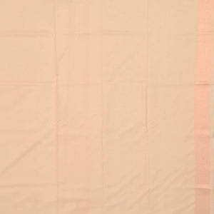 Beige Handloom Banarasi Silk Saree With Floral Motifs