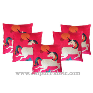 Jute Cushion Cover Digital Unicorn