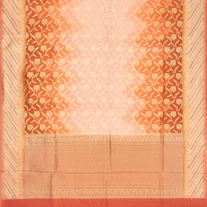 Baby Pink Handloom Banarasi Silk Cotton Saree With Floral Motifs