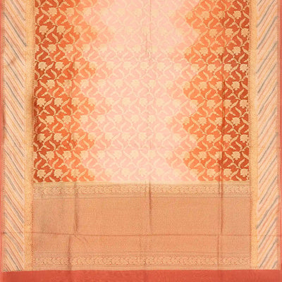 Baby Pink Handloom Banarasi Silk Cotton Saree With Floral Motifs