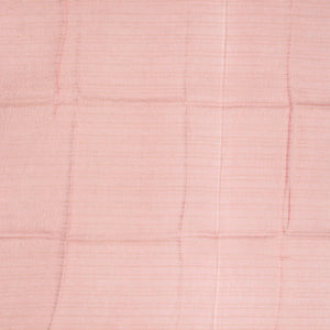 Baby Pink Handwoven Linen Saree Printed With Flower Motifs