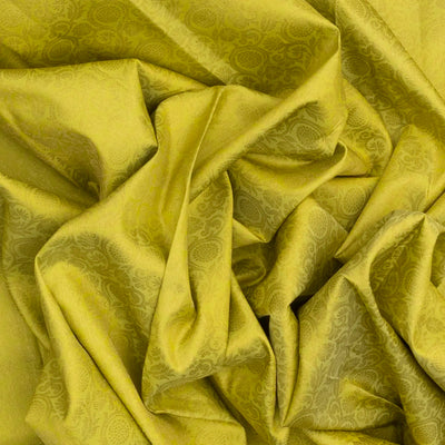 Pista Green Handloom Kanchipuram Silk Saree With Floral Motifs