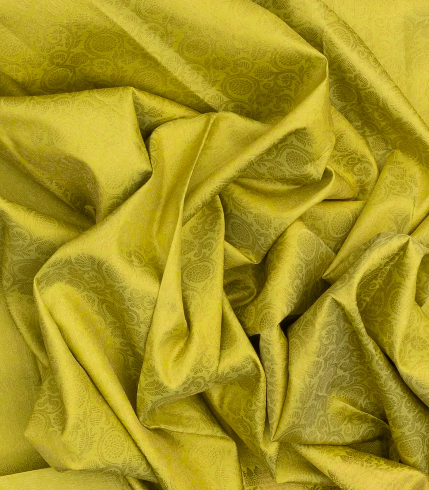 Pista Green Handloom Kanchipuram Silk Saree With Floral Motifs