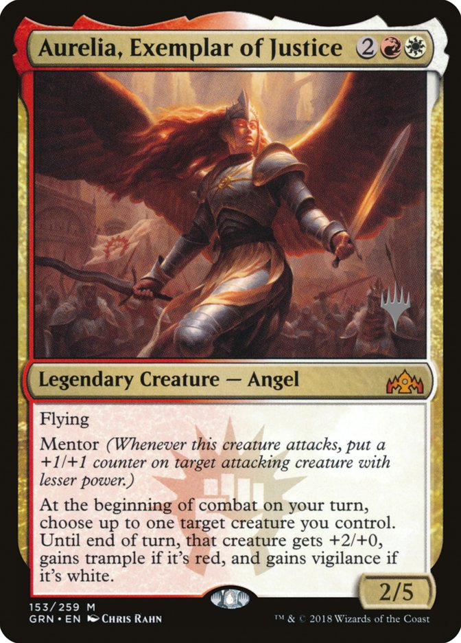 Aurelia, Exemplar of Justice [153p] [Promo Pack] [Guilds of Ravnica Promos] [Foil]